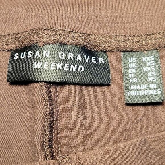 NWOT Susan Graver Weekend Cotton Spandex Smoothing Leggings Sz XXS - Picture 8 of 12